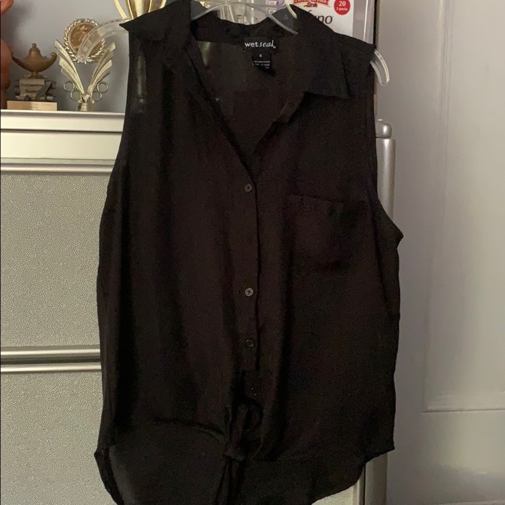 Black polyester Blouse